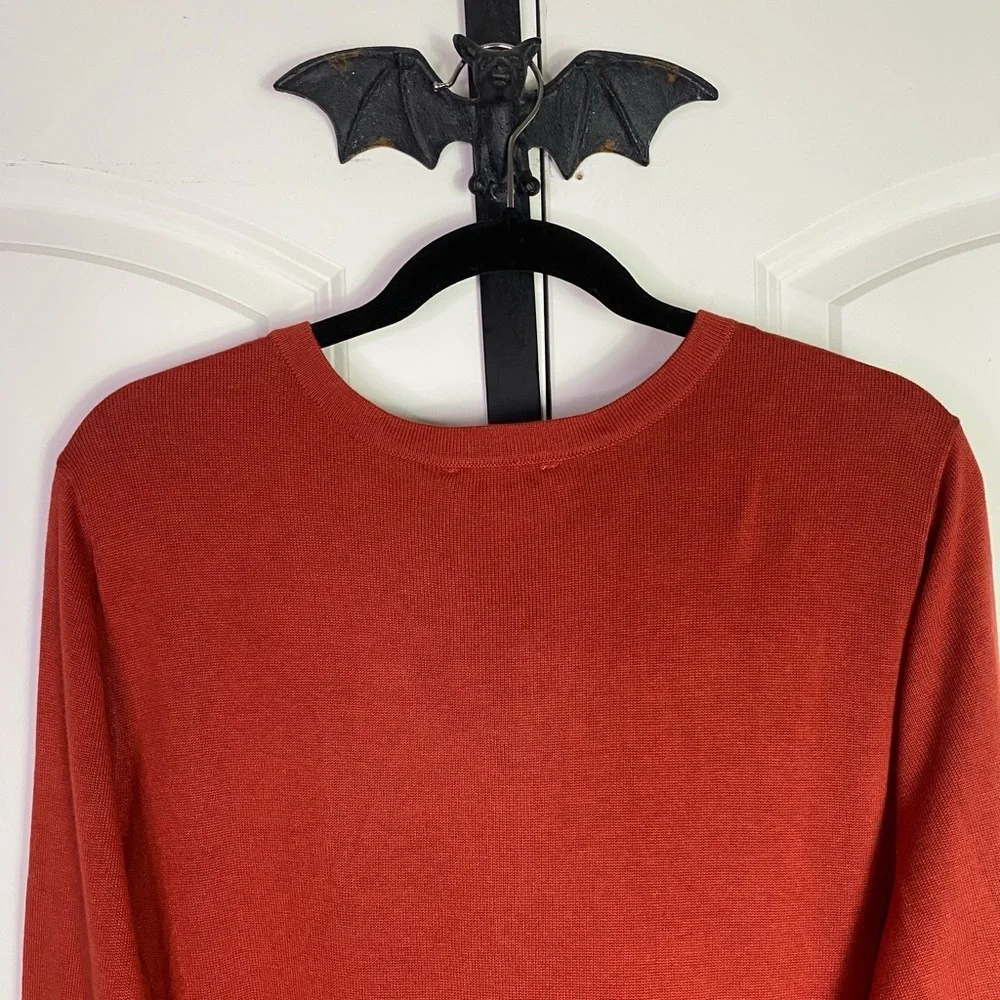 Isaac Mizrahi Orange Cardigan Sweater Button Down High Low Cut NWT size 1X - Picture 6 of 15